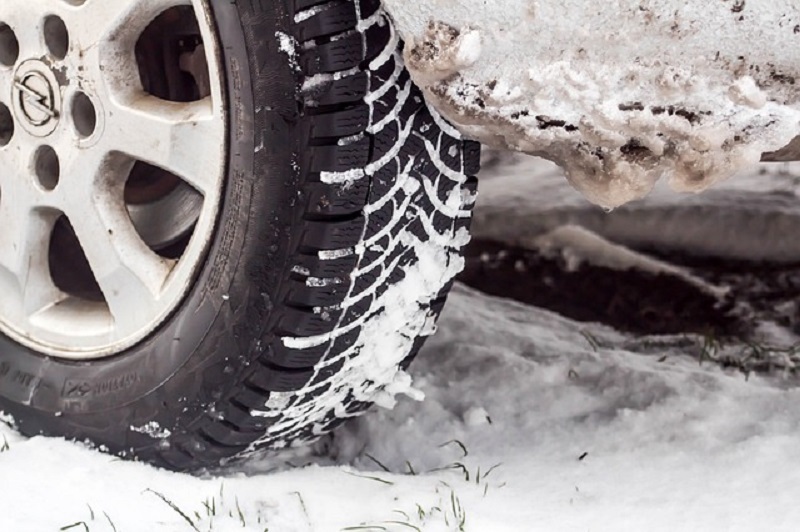 Tire in Winter Snow