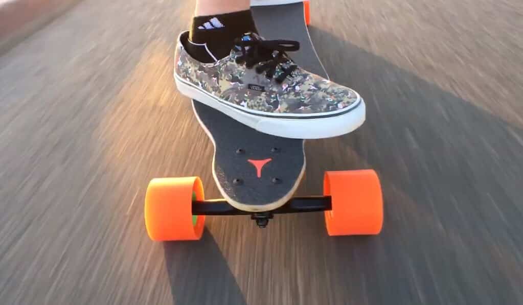 electric skateboard on road