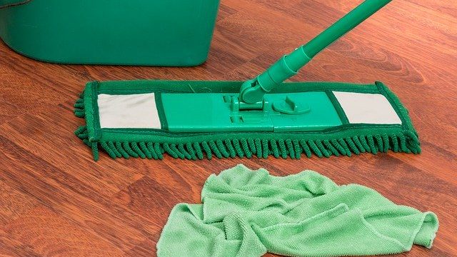 kitchen floor cleaning with mop