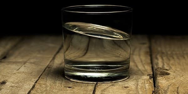 a glass of water